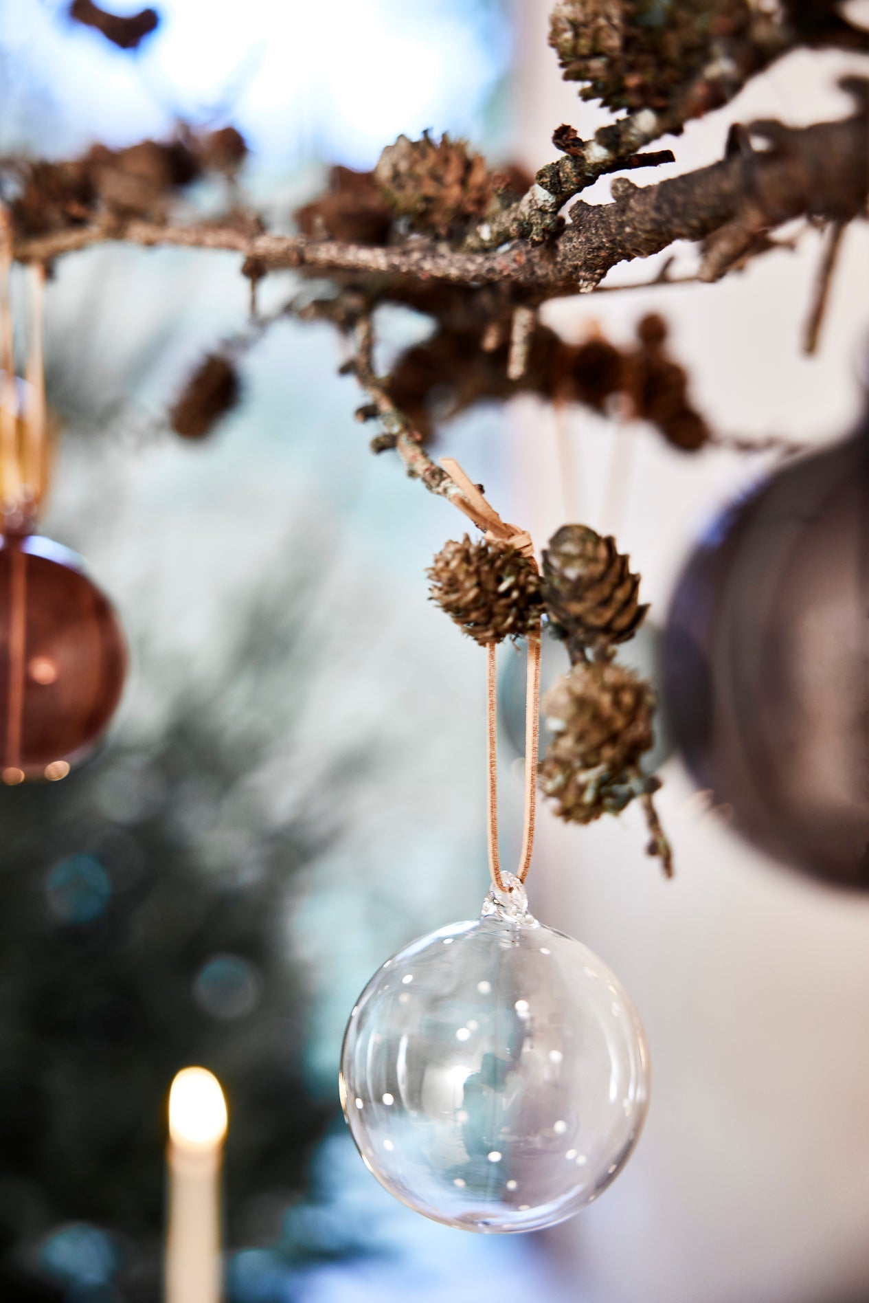 OYOY LIVING Natale Christmas Glass Ornament - Pack of 2 Christmas 902 Clear / Nutmeg