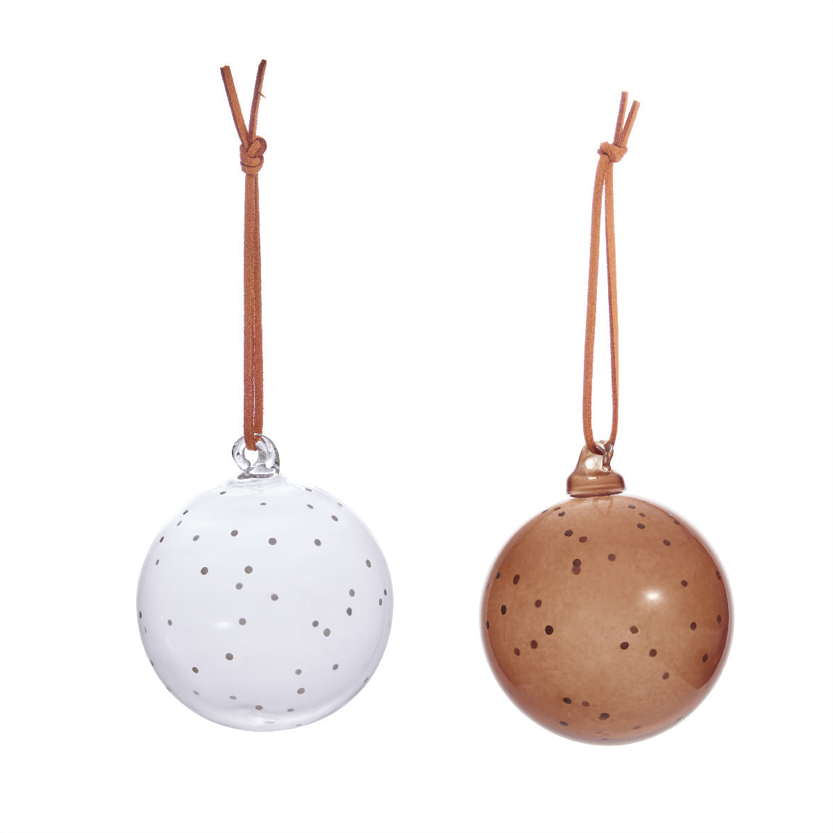 OYOY LIVING Natale Christmas Glass Ornament - Pack of 2 Christmas 902 Clear / Nutmeg