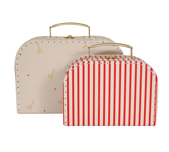 Mini Suitcase Giraffe & Stripe - Set of 2