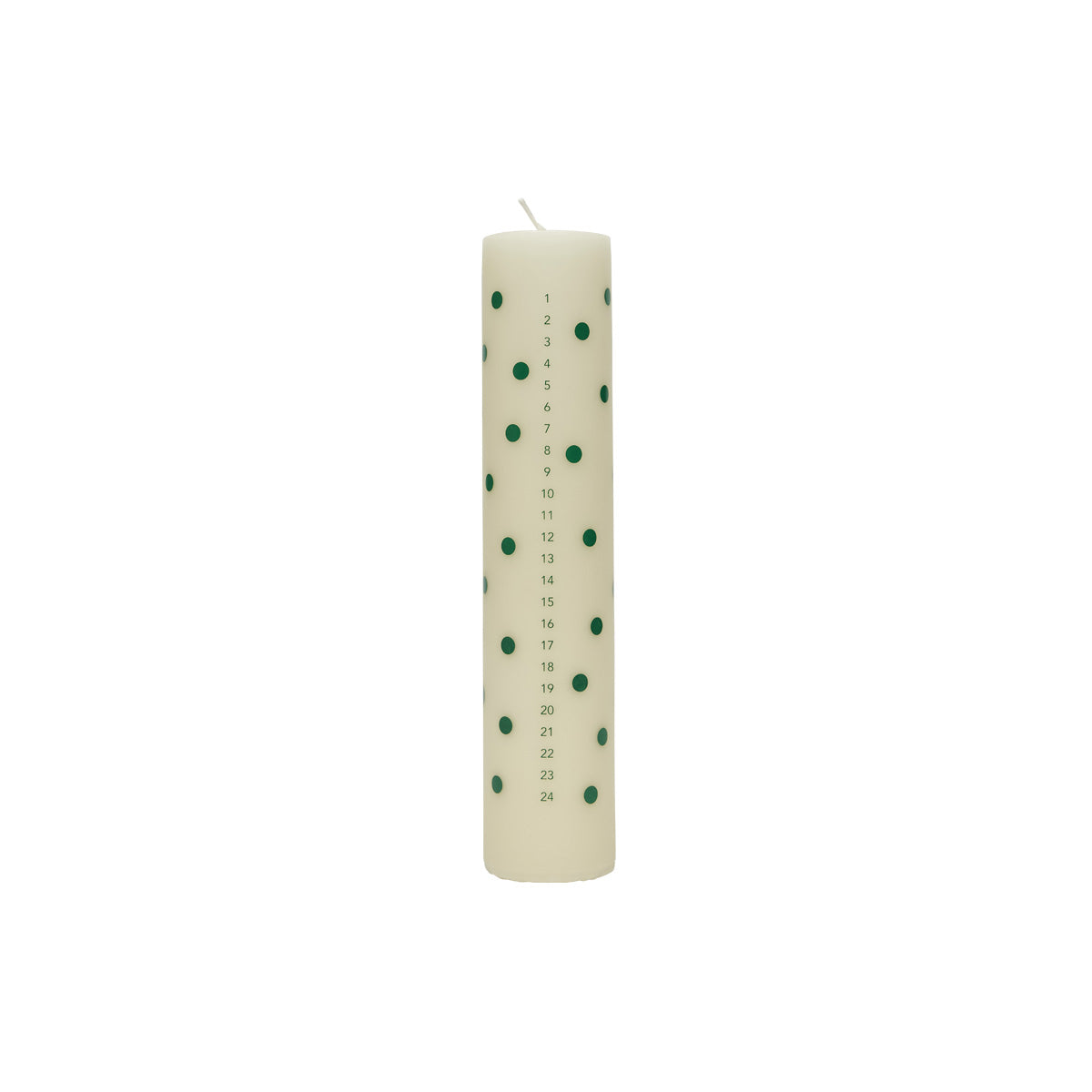 OYOY LIVING Polka Calendar Candle Christmas 102 Offwhite / Green