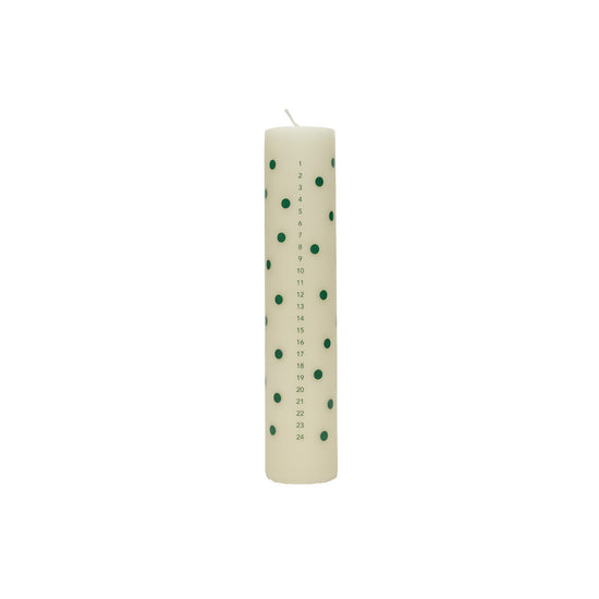 OYOY LIVING Polka Calendar Candle Christmas 102 Offwhite / Green