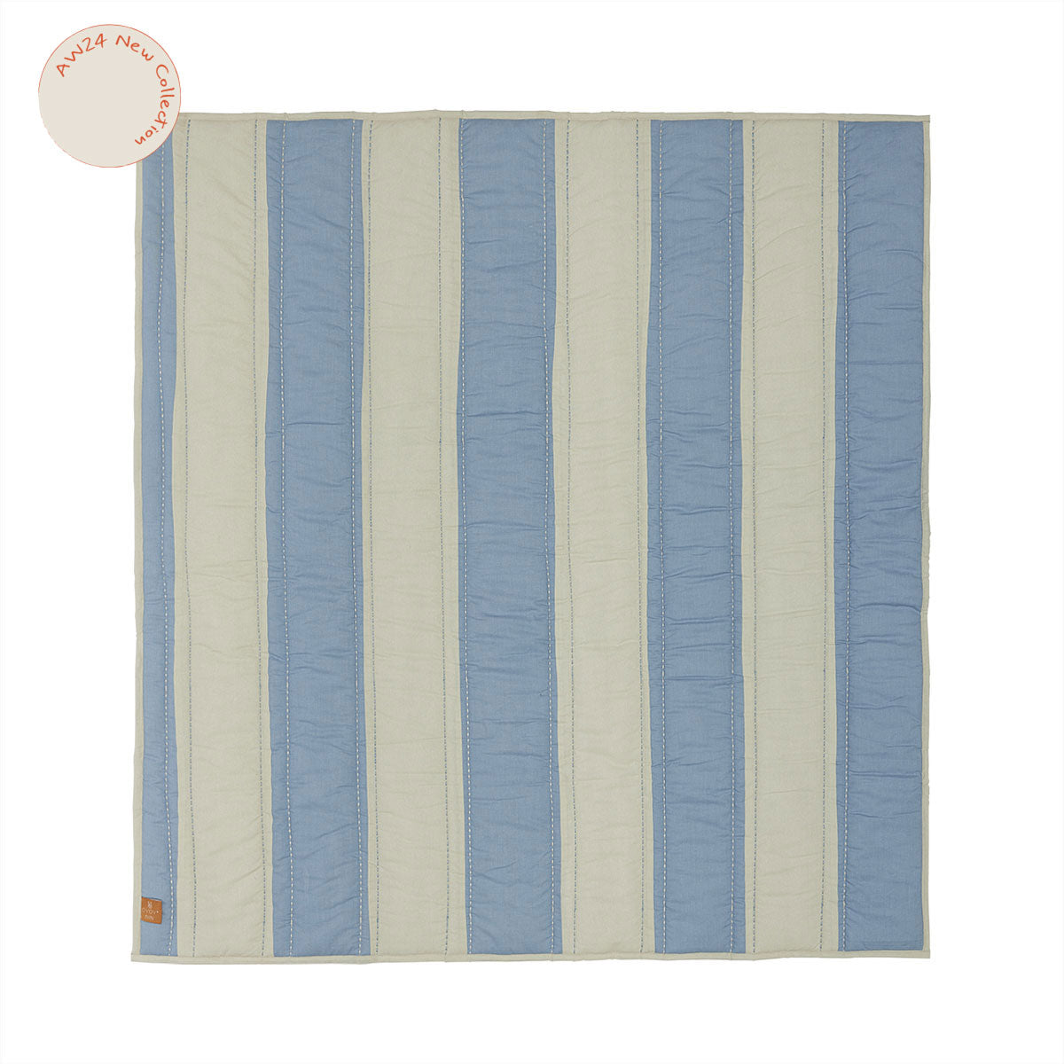 OYOY MINI Striped Quilted Blanket Blanket 601 Blue / Clay