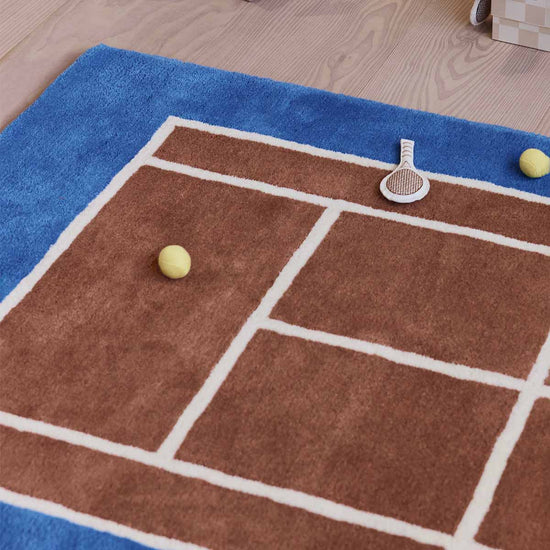 OYOY MINI Tennis Rug Rug 307 Caramel / Optic Blue