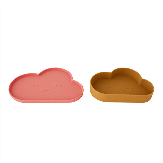 Load image into Gallery viewer, OYOY MINI Chloe Cloud Plate &amp;amp; Bowl Kids Tableware 310 Light Rubber / Coral
