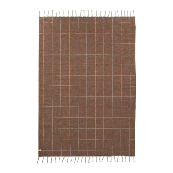 Load image into Gallery viewer, OYOY LIVING Grid Rug Rug 307 Caramel / Offwhite
