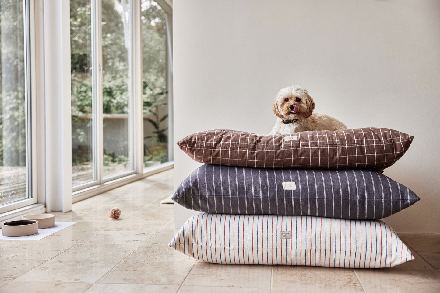 OYOY ZOO Kyoto Dog Cushion - Large Sleep 201 Anthracite