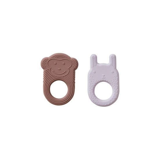 OYOY MINI Ninka & Nelson Baby Teether - Pack of 2 Teether 309 Choko / Lavender