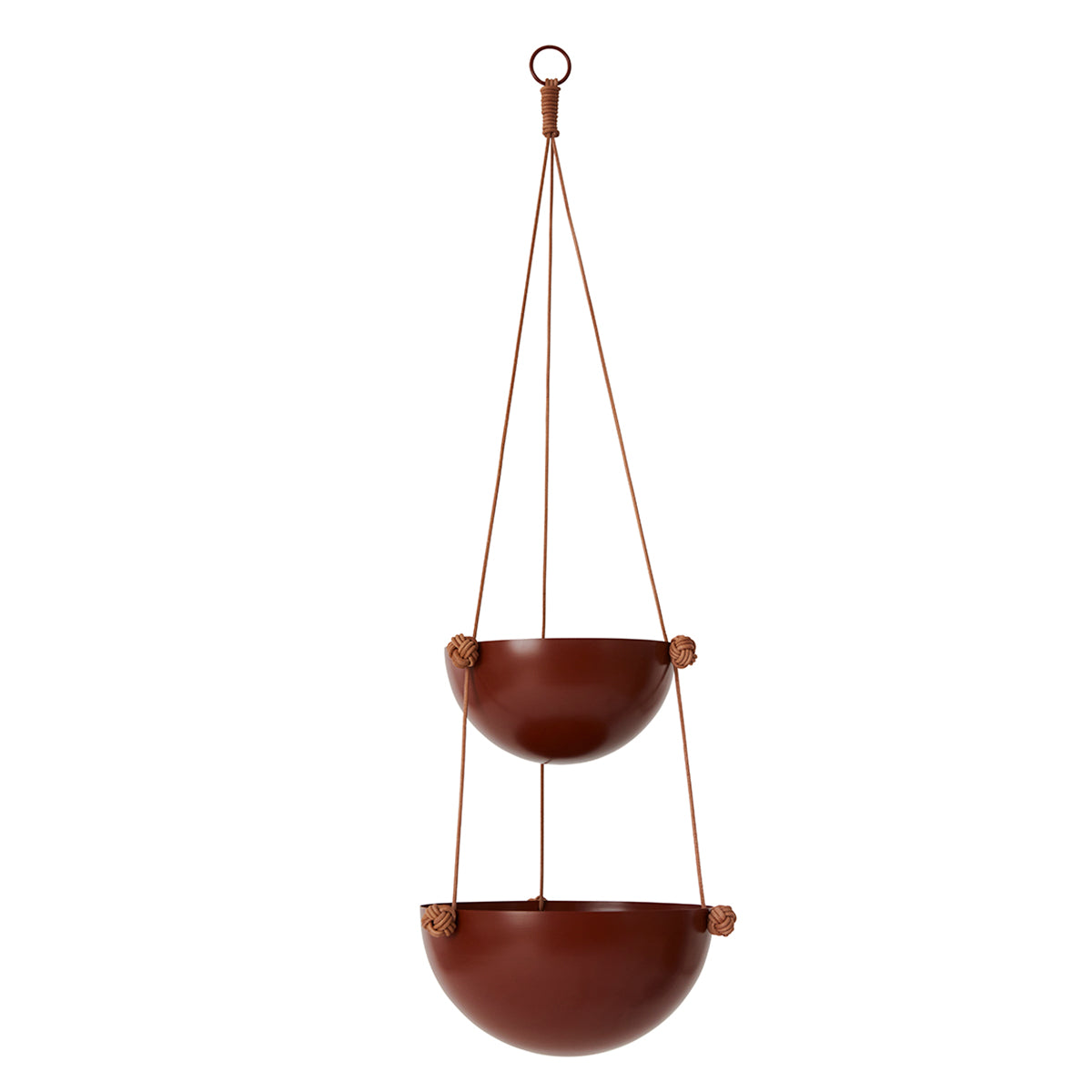 OYOY LIVING Pif Paf Puf Hanging Storage - 2 Bowls Storage 305 Nutmeg