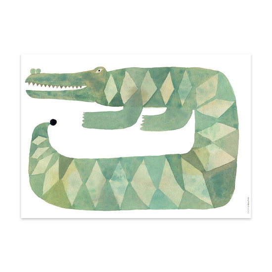 Load image into Gallery viewer, OYOY LIVING Poster 50x70 - Crocodile Gustav - Moira Frith Poster 908 Multi
