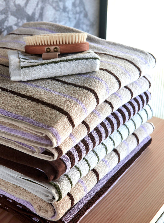 OYOY LIVING Raita Wash Cloth - Pack of 2 Towel 502 Purple / Clay / Brown
