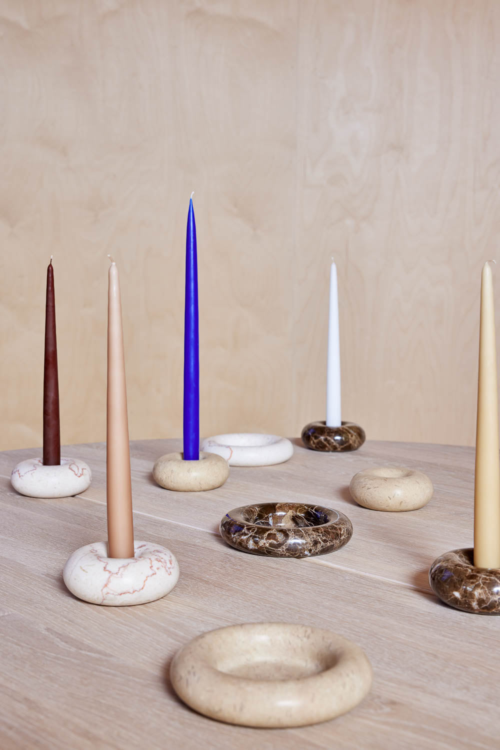 OYOY LIVING Savi Marble Candleholder - Small Candleholder 103 Beige