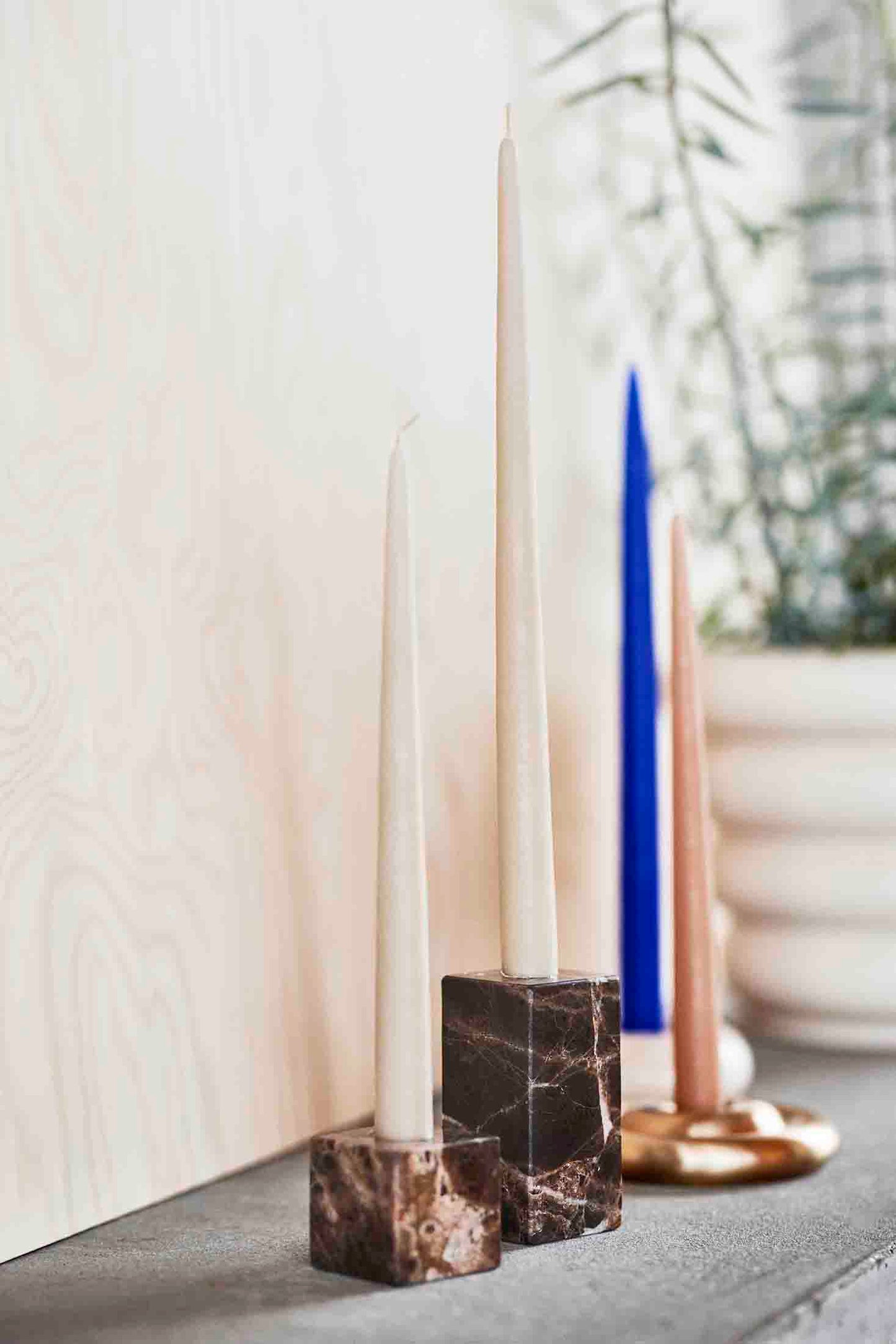 OYOY LIVING Savi Square Marble Candleholder - Low Candleholder 309 Choko