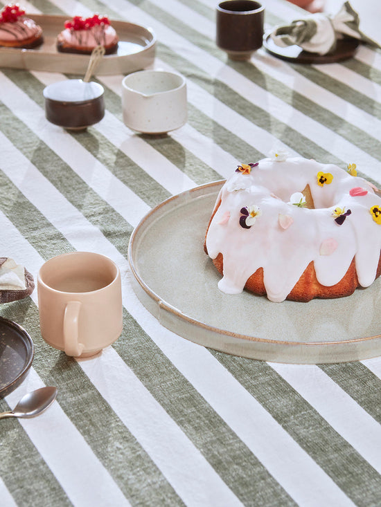 OYOY LIVING Striped Tablecloth - 200x140 cm Tablecloth 706 Olive