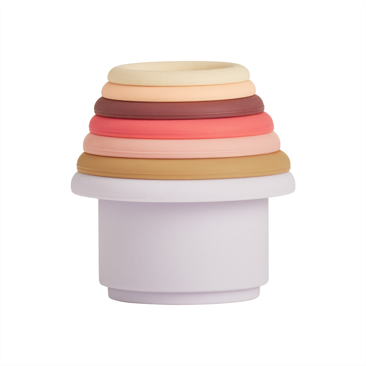 Load image into Gallery viewer, OYOY MINI Tawa Silicone Stacking Cups Playtime 405 Cherry Red / Vanilla

