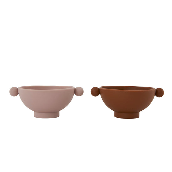 OYOY MINI Tiny Inka Bowl - Set of 2 Dining Ware 307 Caramel / Rose