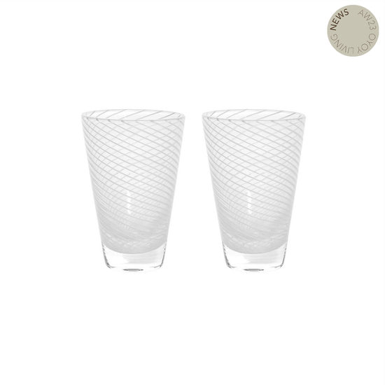 Load image into Gallery viewer, OYOY LIVING Yuka Swirl Glass - Pack of 2 Dining Ware 101 White
